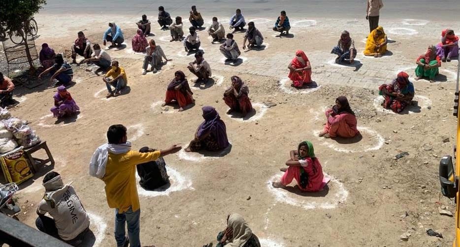 Token system implemented in ration distribution, emphasis on social distancing