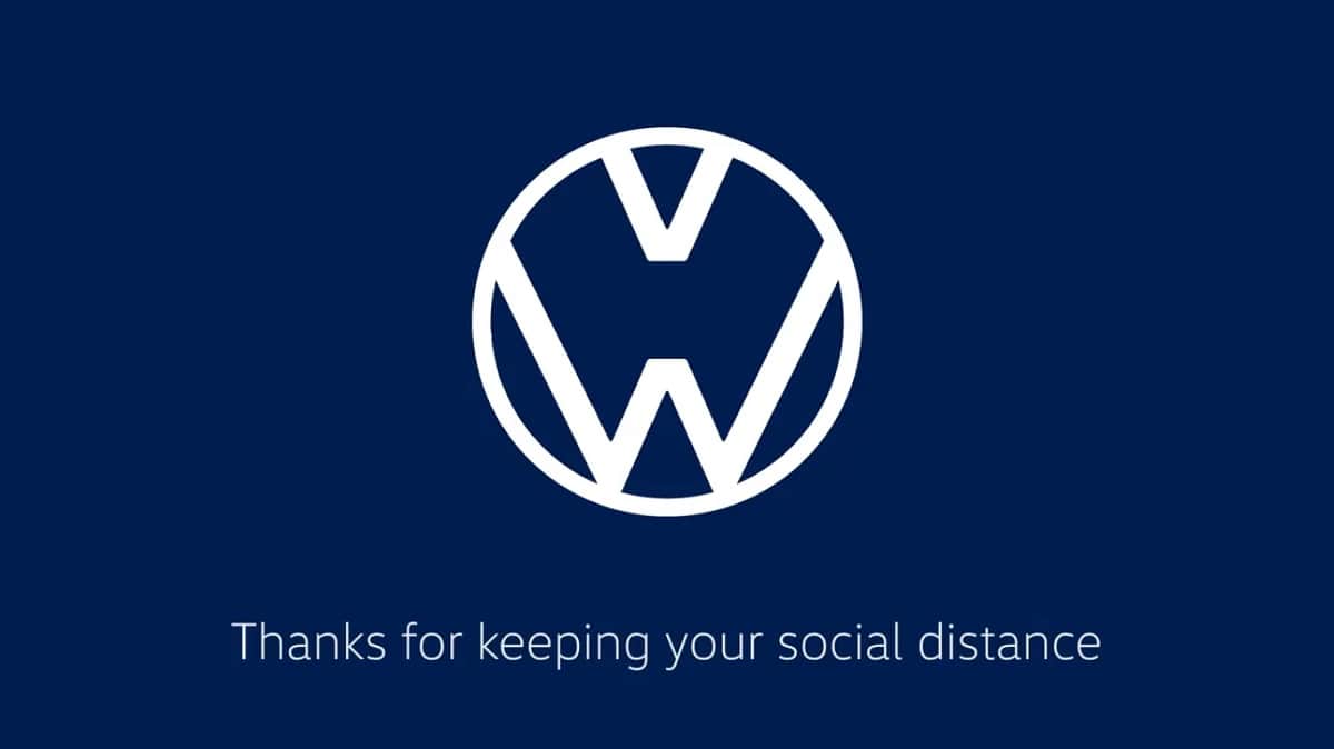 Coronavirus social distancing message makes its way into automobiles company logos