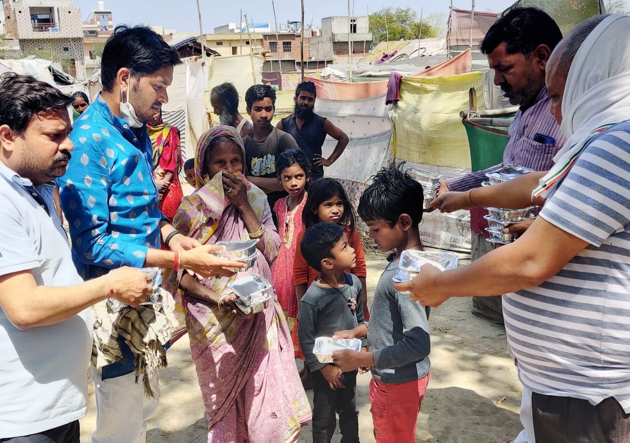 Hands extended to help the needy