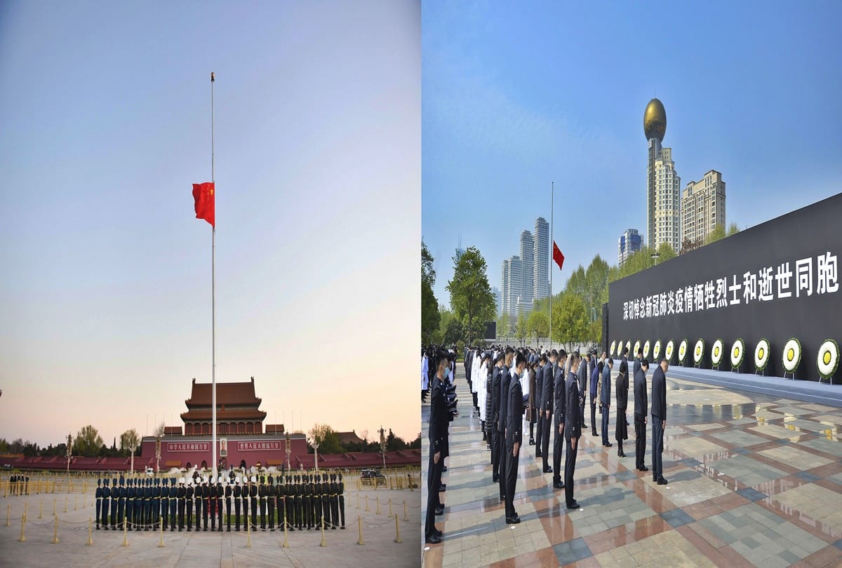 China mourn patients and medical staff killed by the coronavirus, nationwide three-minute silence