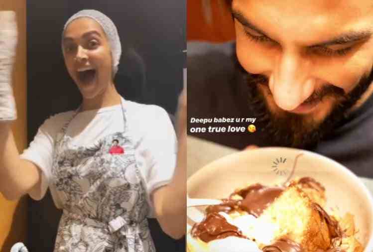 deepika padukone and ranveer singh bake cake during lockdown