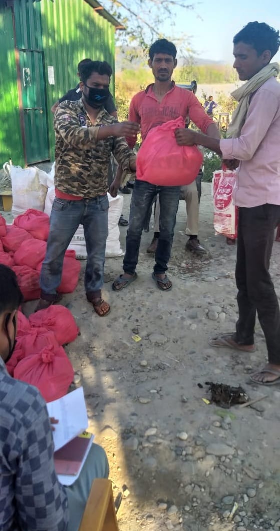 Administration distributed food grains to six hundred mining workers