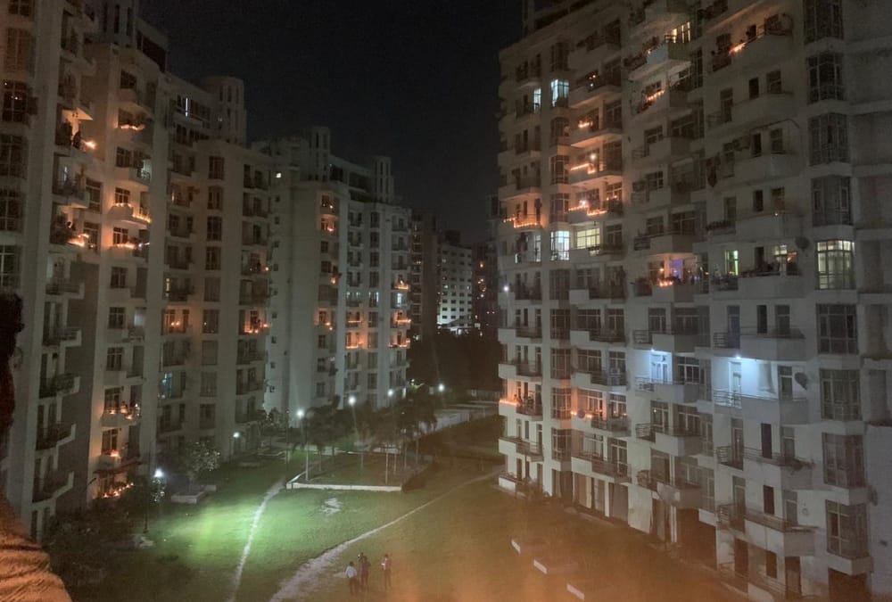 People light diyas in hope of fight against corona.