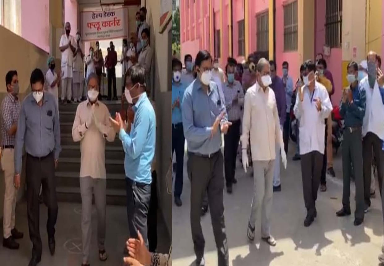 Kanpur's first corona-positive patient cured, medical staff claps and farewell to hospital