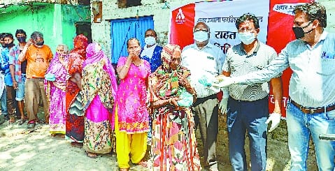 The face of the needy after getting relief material