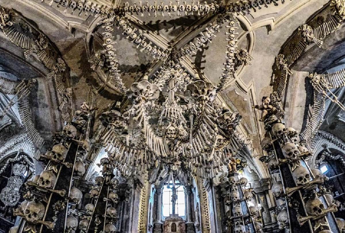 Sedlec Ossuary The church of Bones adorned with 70 thousand human skeletons