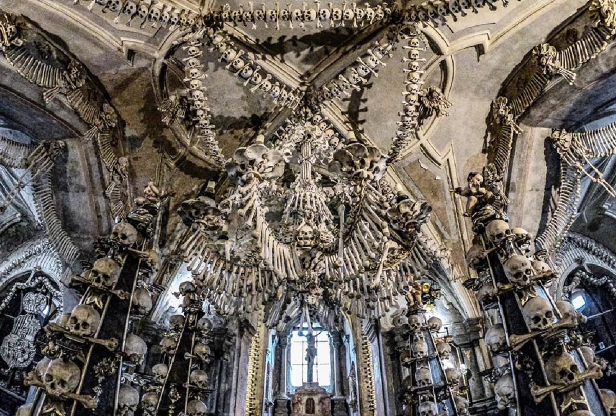 Sedlec Ossuary The church of Bones adorned with 70 thousand human skeletons
