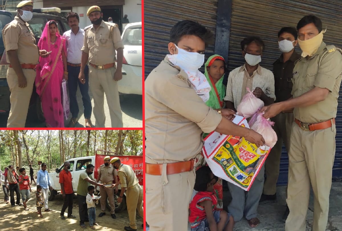 police distributed food in people see latest photos at gorakhpur