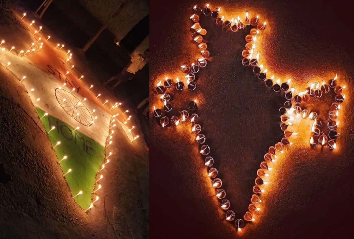 people of Jammu Kashmir light diya on pm modi appeal against corona for nine minutes