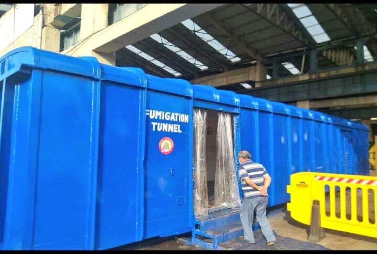 Railways set up sanitizer tunnel for passengers and railwaymen