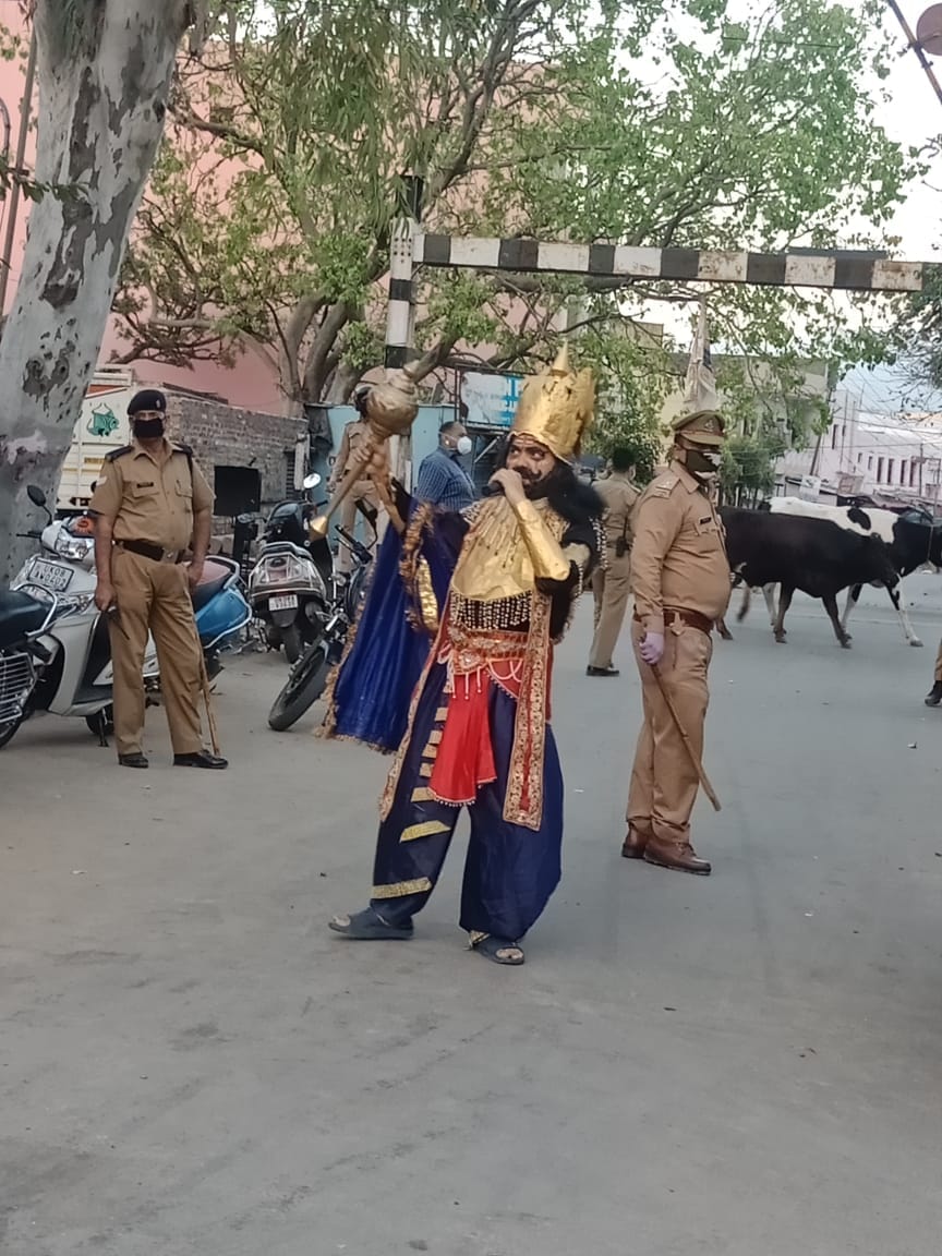 coronavirus in uttarakhand latest news : haridwar police become yamraj for awaerness