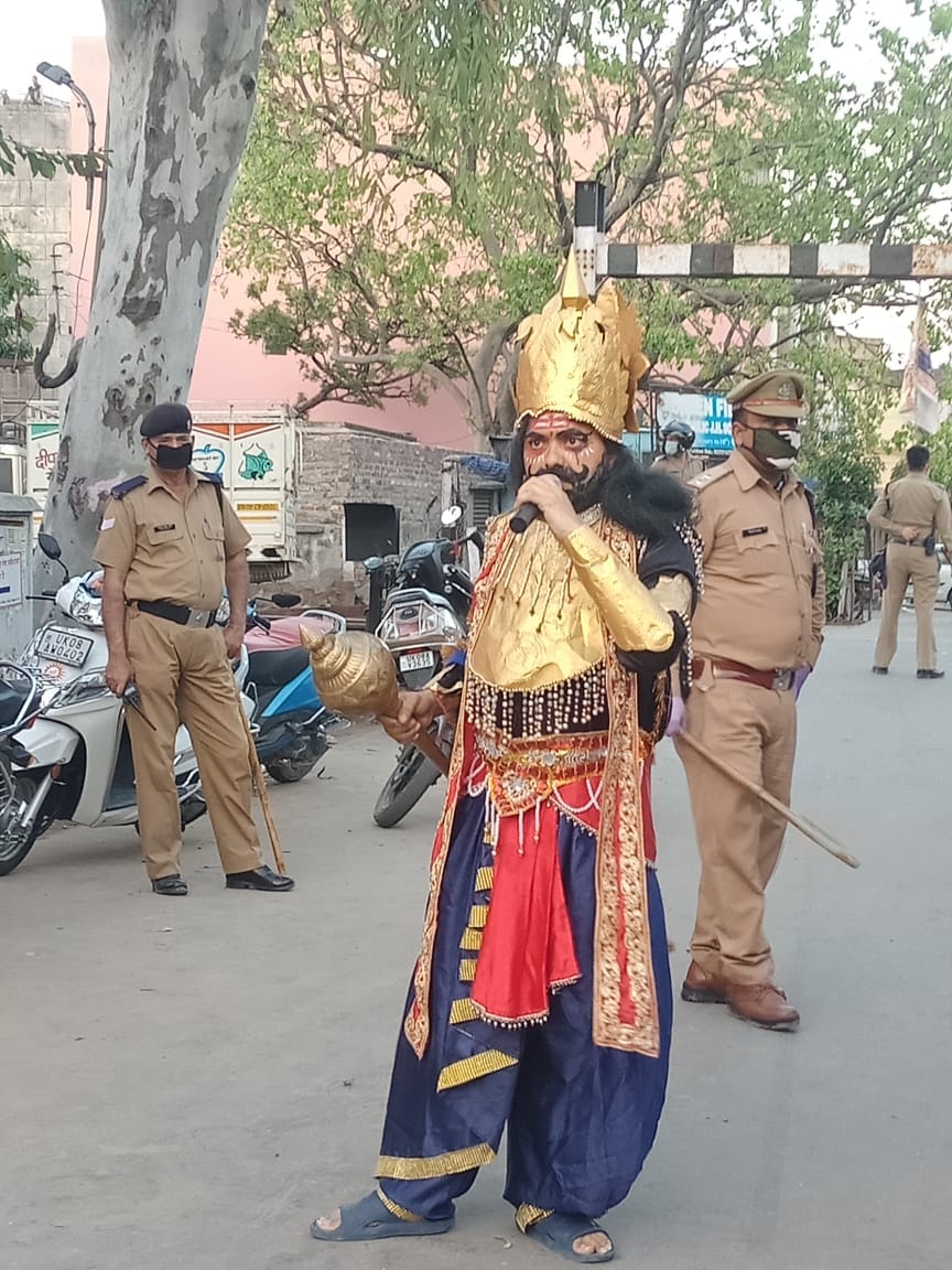 coronavirus in uttarakhand latest news : haridwar police become yamraj for awaerness