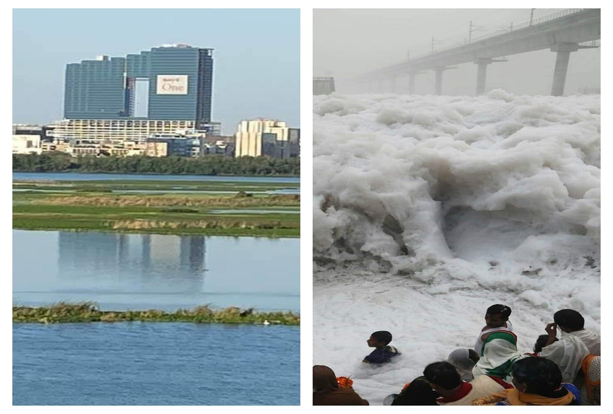 Coronavirus lockdown cleans river yamuna black water goes blue air also clean see photos government to study this