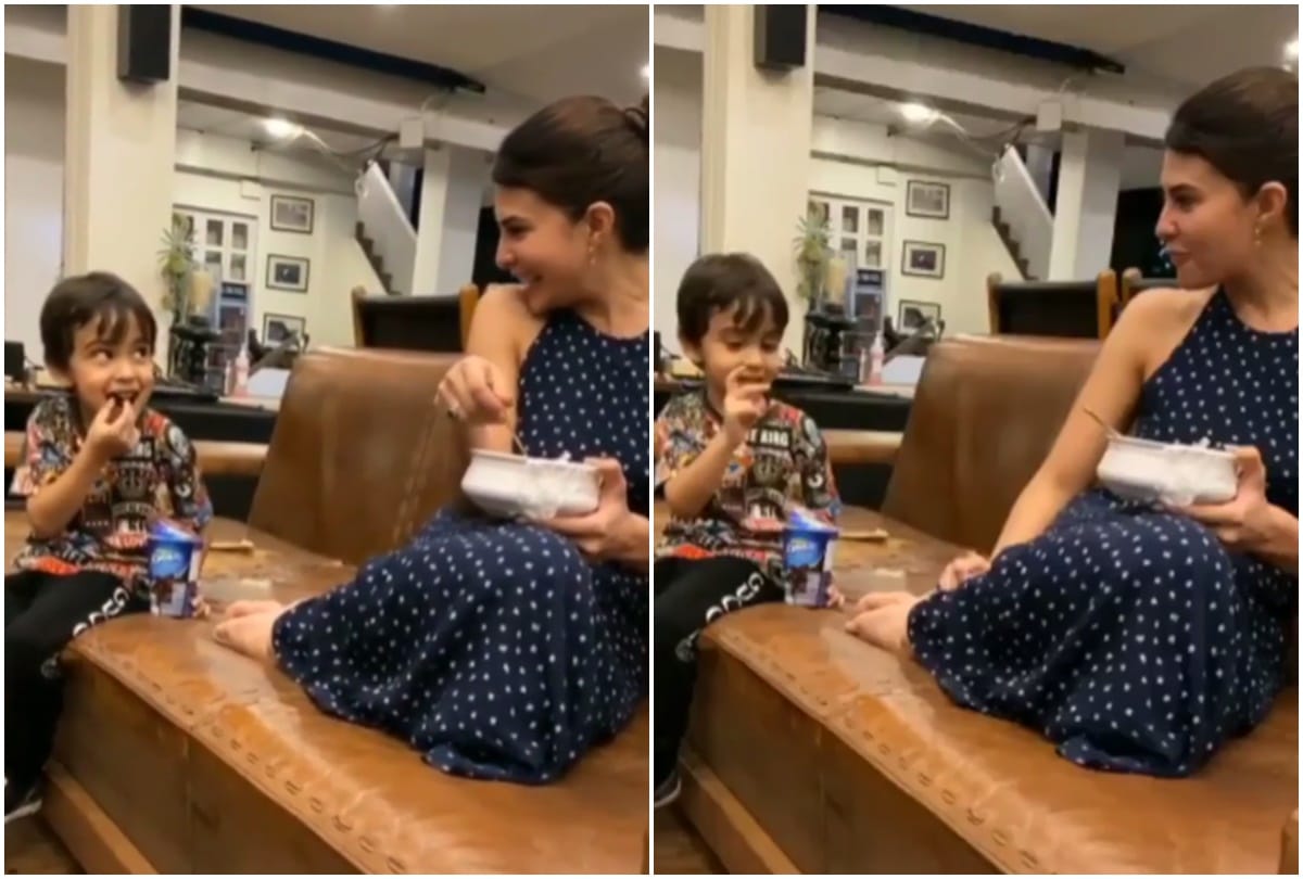 Jacqueline Fernandes Doing Masti With Salman Khan Nephew Ahil Sharma Video Viral
