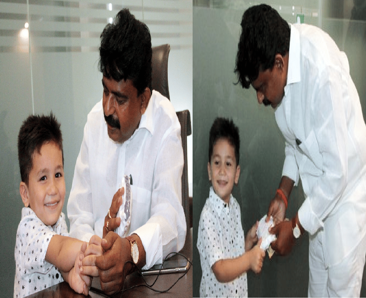 A four-year-old child in Andhra Pradesh donated Rs 971 of his savings to the Chief Minister's Relief Fund to combat the corona virus
