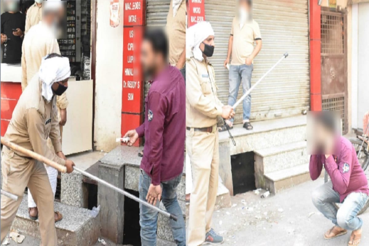 Corona, Police has beaten up of youth for broke lockdown rule in Meerut