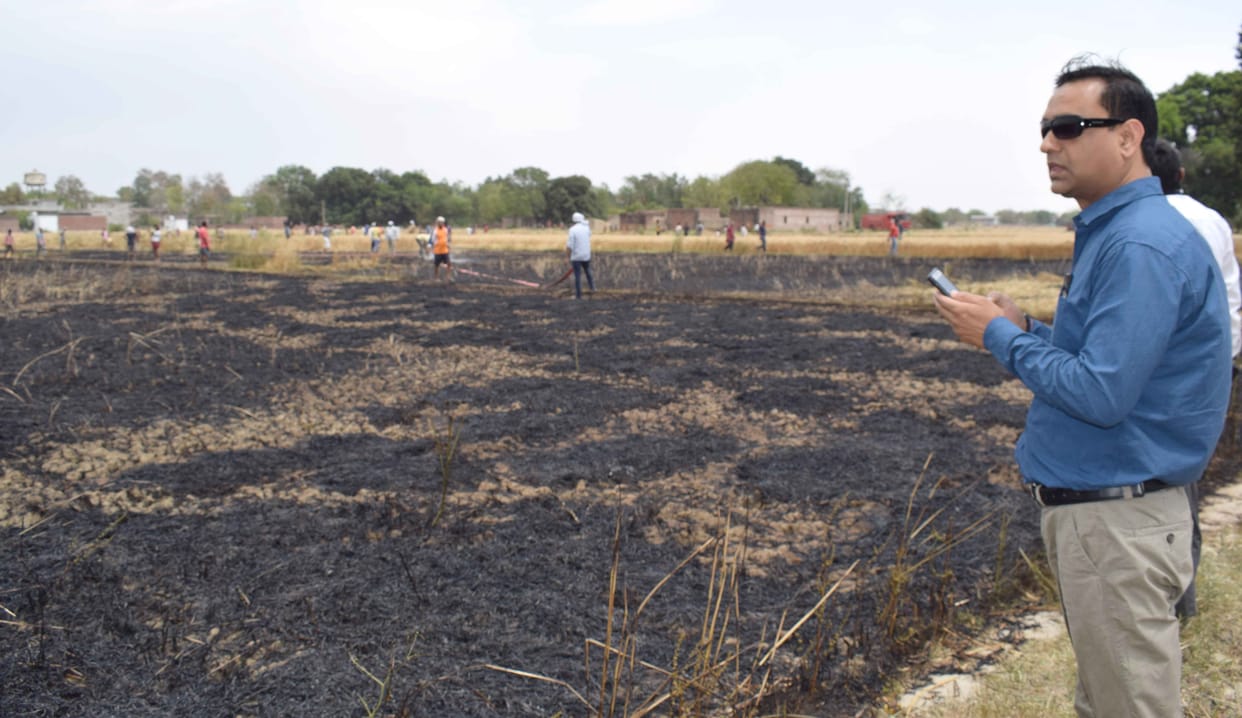 15 bigha wheat crop burnt due to fire, loss of millions