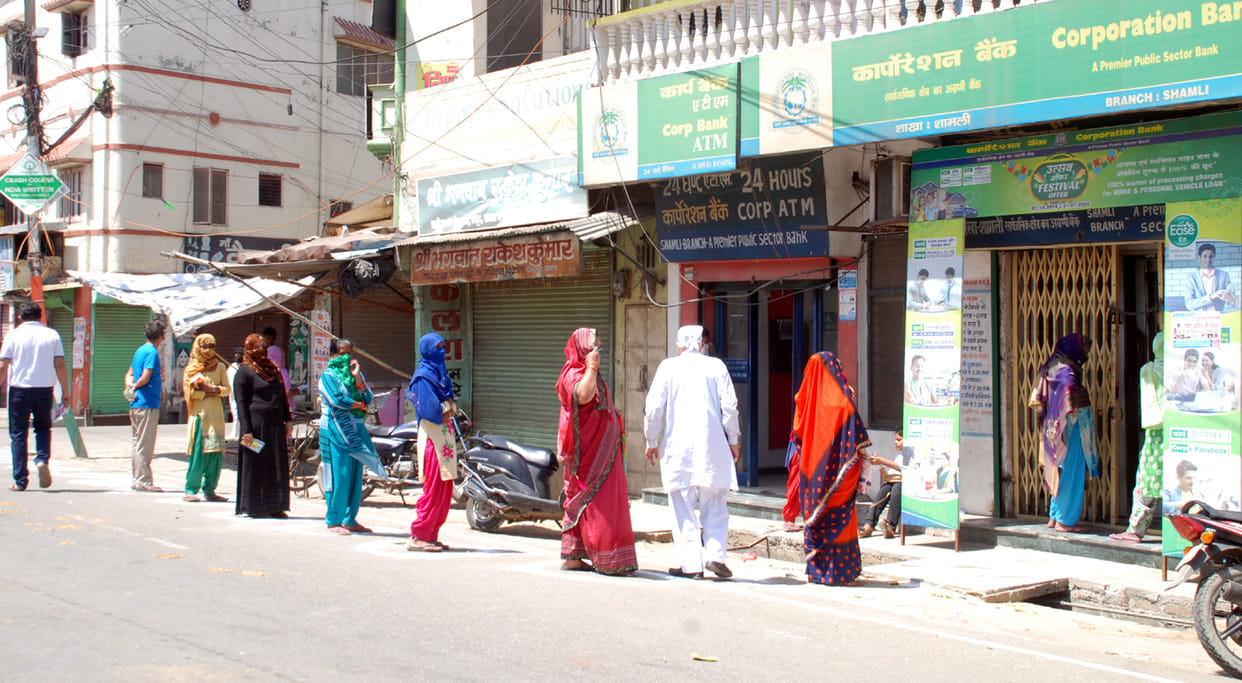 Police followed social distancing