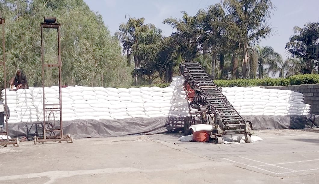 Mills' mills filled, sugar being kept in the open