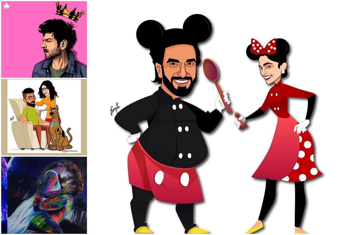 Ranveer Singh Deepika Padukone Kartik Aaryan Arjun Kapoor Disha Patani Anushka Sharma Share Their Fanart on Social Media