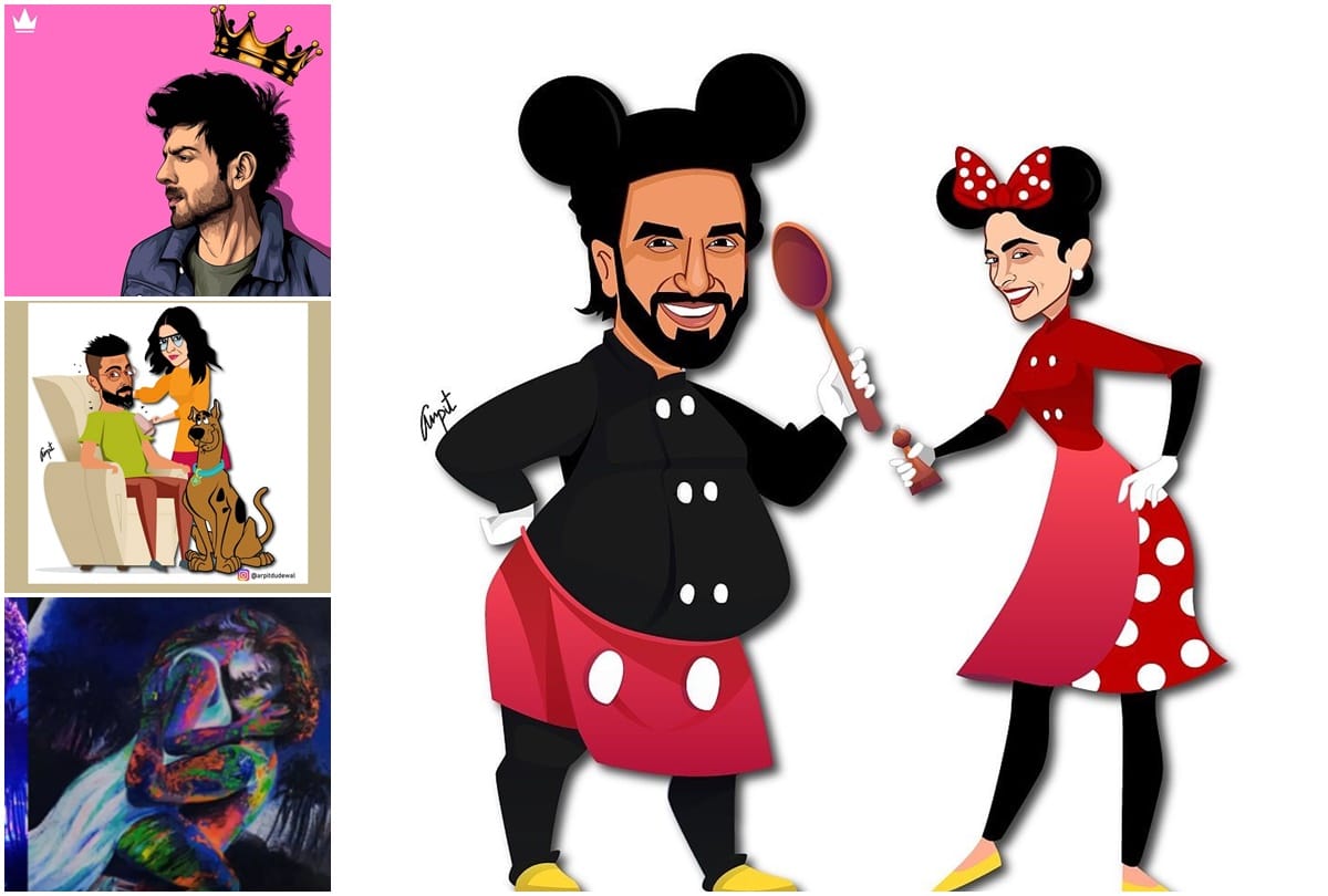 Ranveer Singh Deepika Padukone Kartik Aaryan Arjun Kapoor Disha Patani Anushka Sharma Share Their Fanart on Social Media