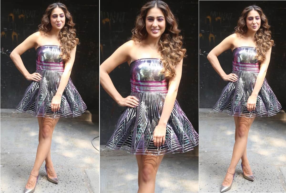 sara ali khan looks pretty in black outfit and red lipstic