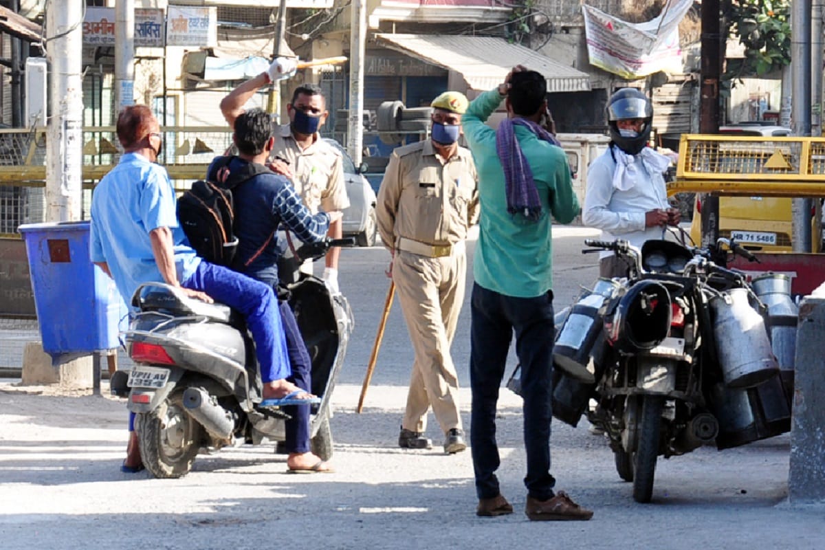 Corona Update, Police has taken action against people for violating lockdown in Saharanpur