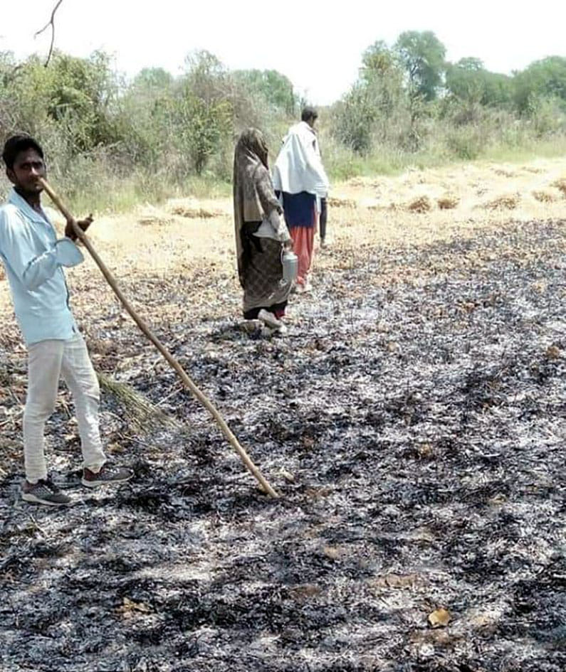 Four big wheat crop burnt in Chitrakoot