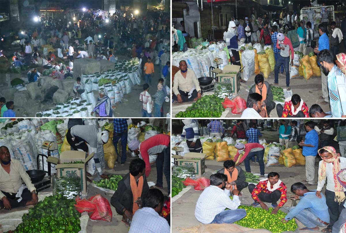 Kanpur Lockdown News in Hindi, Vegetable market at night in kanpur