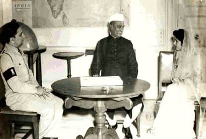 देश के प्रथम राष्ट्रपति डॉ. राजेंद्र प्रसाद के साथ साहबजादा कर्नल यूनुस खां और उनकी पत्नी