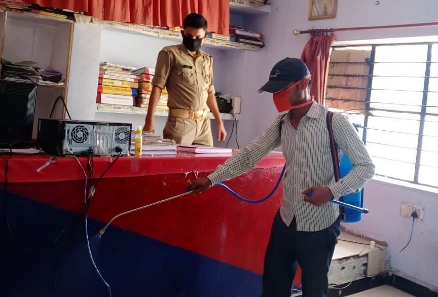 Railway Station, Bus Station, Kotwali and Municipality Sanitize