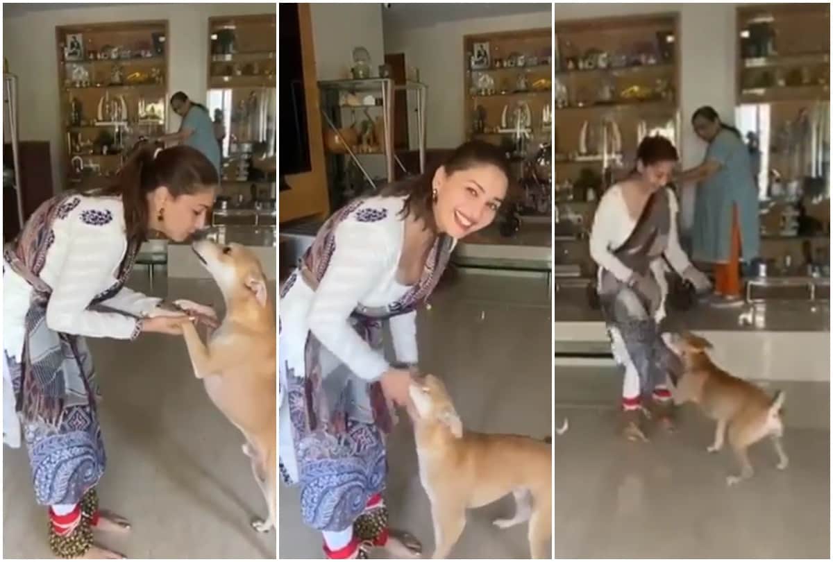 Bollywood Actress Madhuri Dixit Dances With Her Dog During Quarantine Lockdown