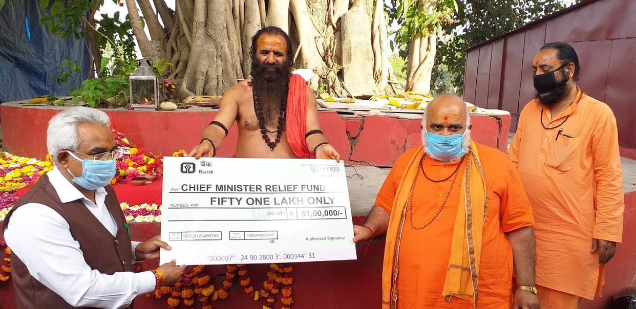 Mother Manasha Devi Temple Trust and Niranjani Akhara gave 51 lakhs