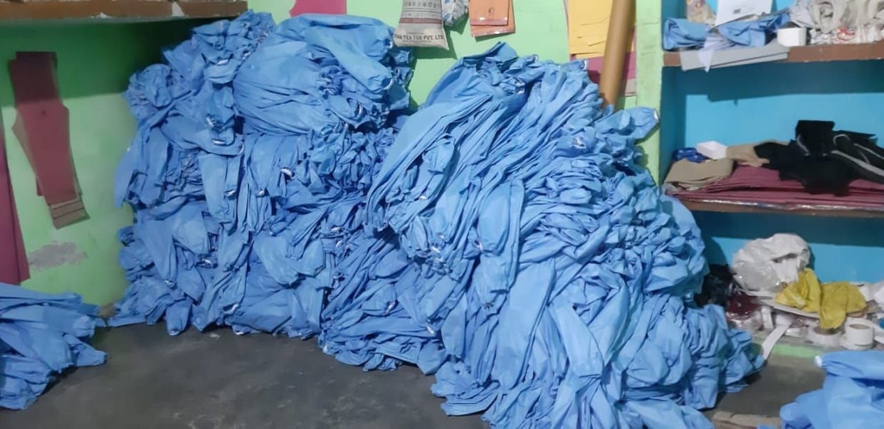 Without permission making PPE kits in the home,  550  kits with two arrested.