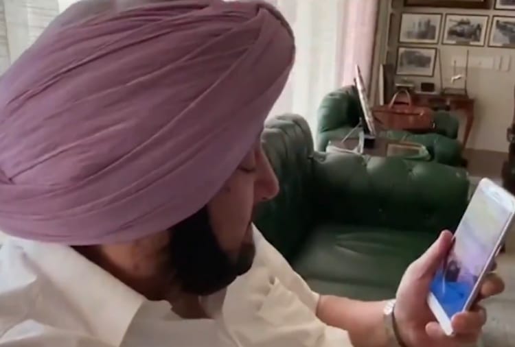 Punjab CM Capt Amarinder singh video call to ASI Harjeet singh