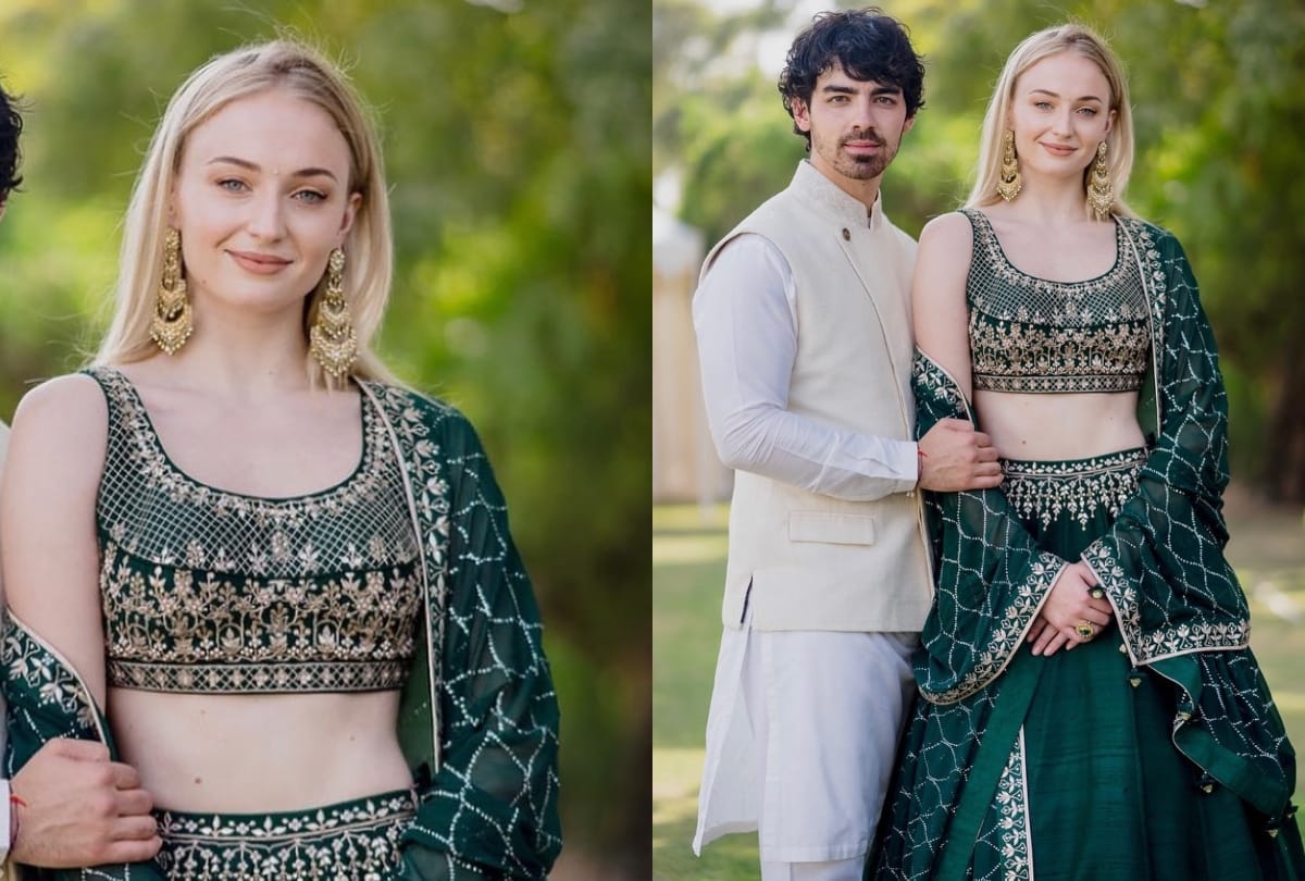 sophie turner indian traditional look in priyanka nick wedding