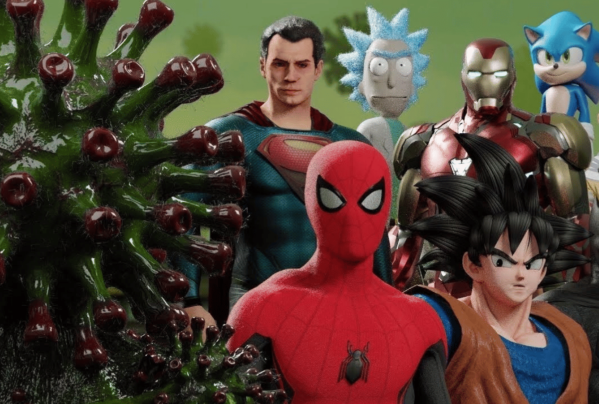 Marvel and DC superheroes came together to fight against coronavirus  deadpool john cena matrix terminator wolverine