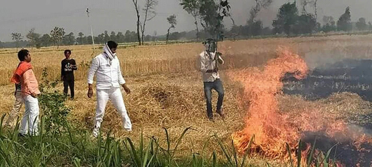 caught fire due to electric wire break