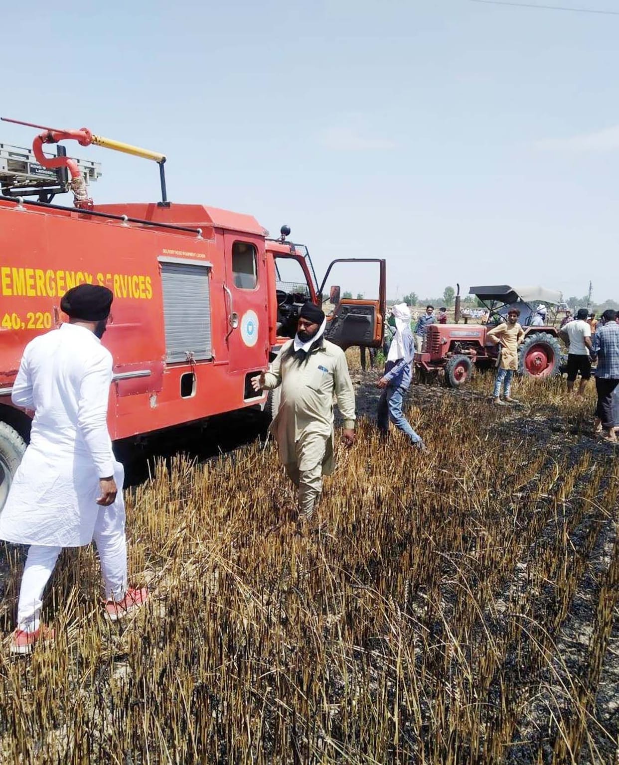 eaght acres of wheat burnt to ashes due to fire