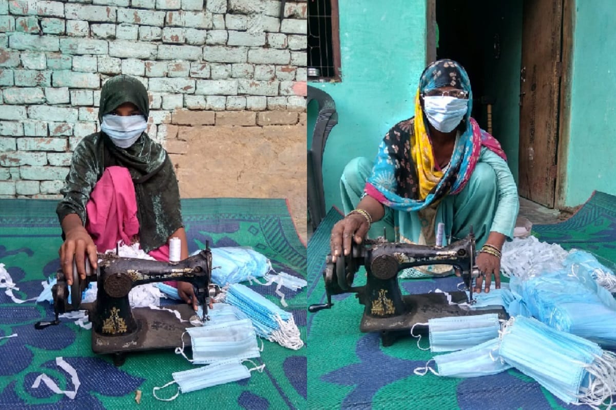 Lockdown part 2 in Uttar Pradesh, Women of Nirana village in Muzaffarnagar are family upbringing by making masks