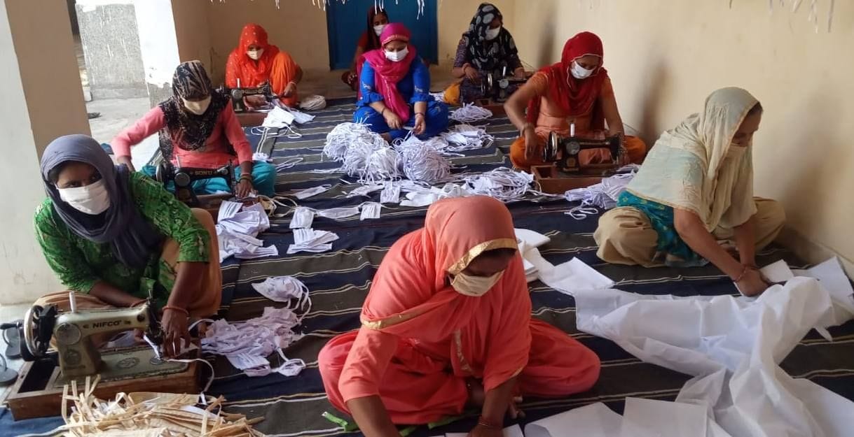 social work, mask, womens group, rewari