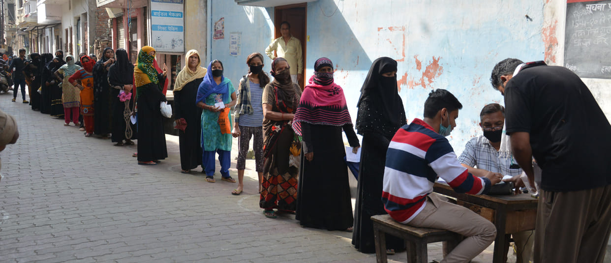 Ration shops and banks were crowded