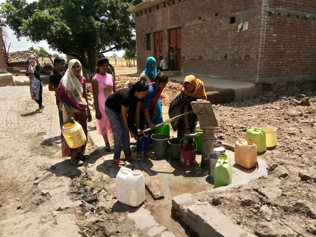 People demanded repair of hand pump