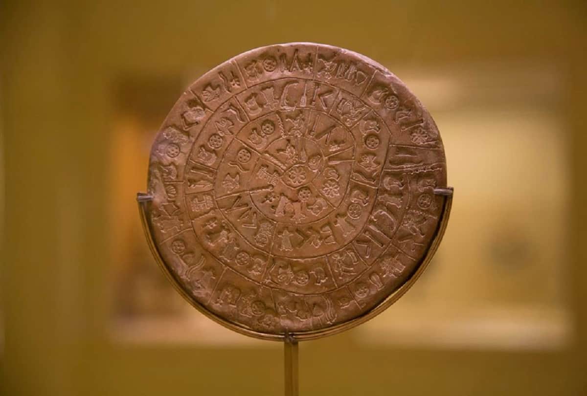 Mysterious Phaistos Disc Minoan palace of Phaistos on the island of Crete