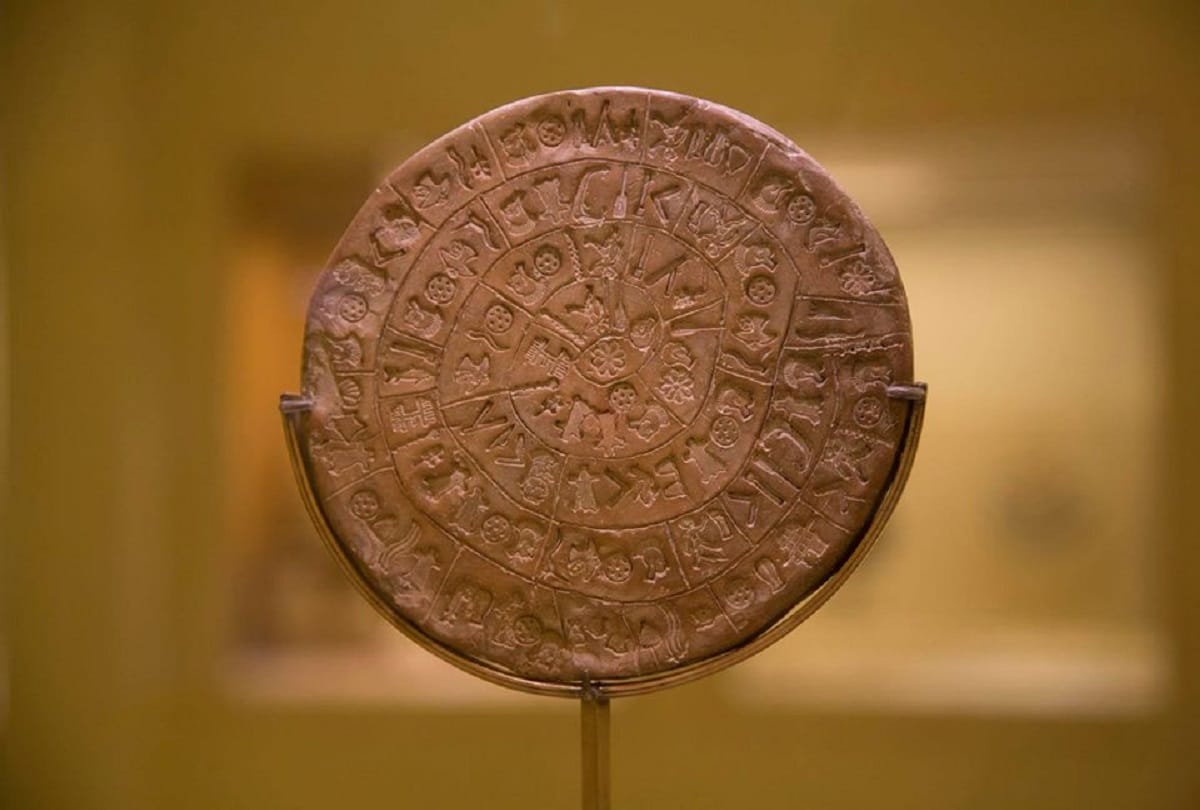 Mysterious Phaistos Disc Minoan palace of Phaistos on the island of Crete