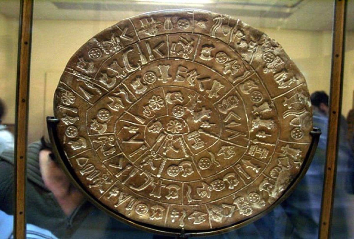 Mysterious Phaistos Disc Minoan palace of Phaistos on the island of Crete