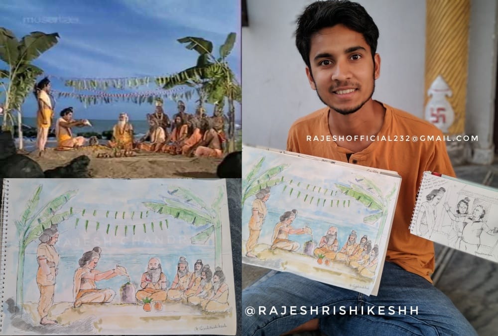 Lockdown in Uttarakhand : Ramayana Laxman Actor Sunil lahri Appreciate rishikesh rajesh Painting
