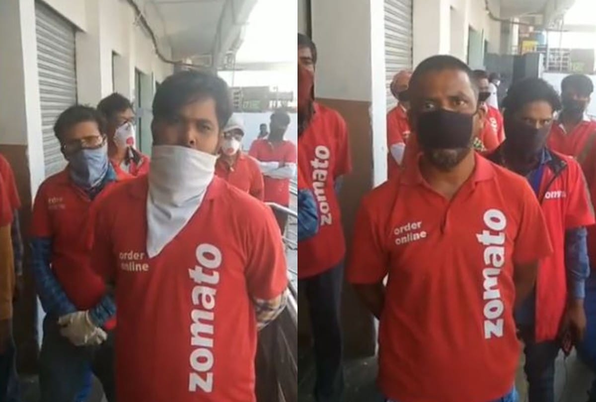 Zomato delivery boys boycott work in Lockdown Agra