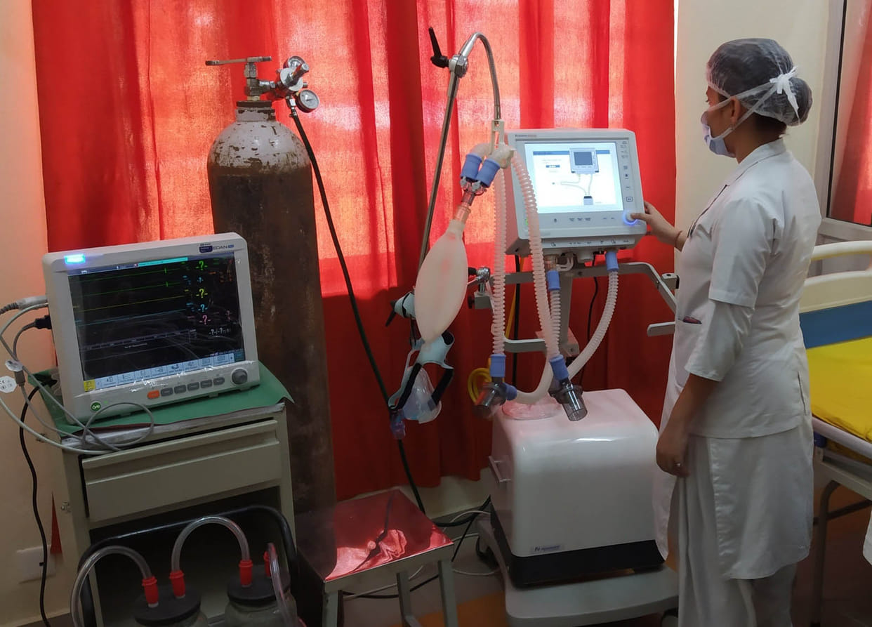 Three ventilators in isolation center of trauma center