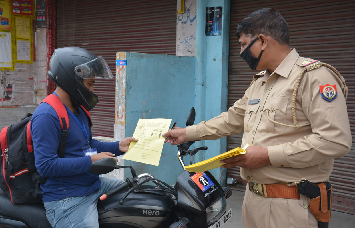 Police filled affidavit, stamp on hand